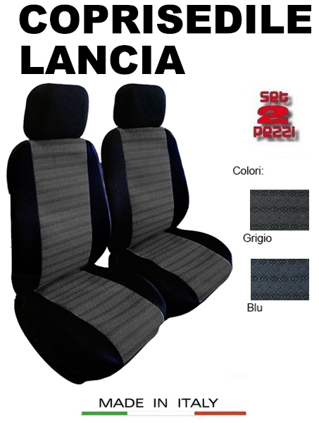 copri sedile Coprisedili coprisedile cotone auto macchina tessuto airbag  laterale resistente tinta unita blu grigio nero LANCIA y ypsilon musa delta