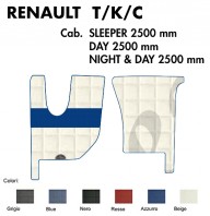 Tappeti su Misura per Camion Renault Modello T C K Cabina Sleeper - Day - Night e Day 2500 mm