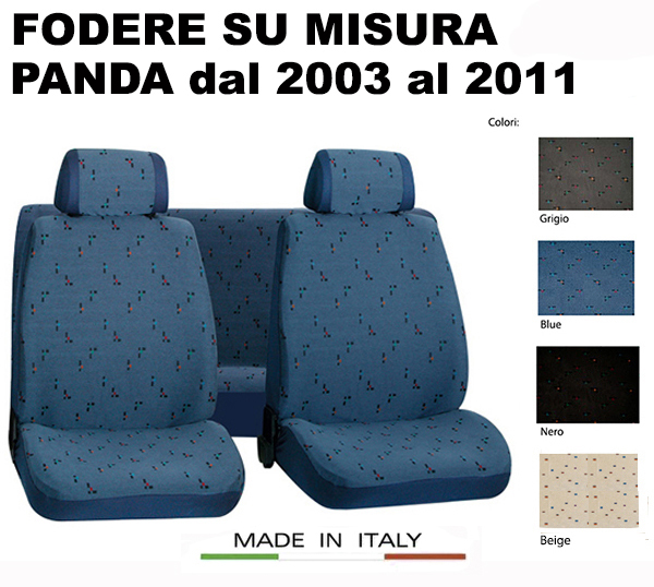 Coprisedili Set Completo in Cotone per FIAT Panda dal 2003 al 2011