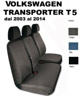 Coprisedili Furgone 3 Posti VolksWagen TRANSPORTER T5 dal 2003 al 2014