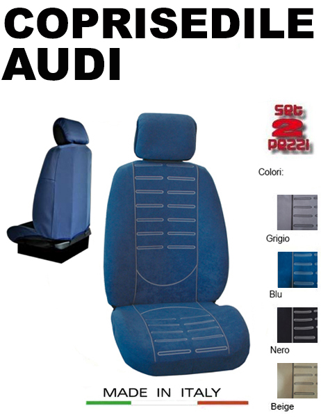 COPRISEDILI per Audi A1, SET COMPLETO Anteriori + Posteriori in Tessuto e  Pelle PU